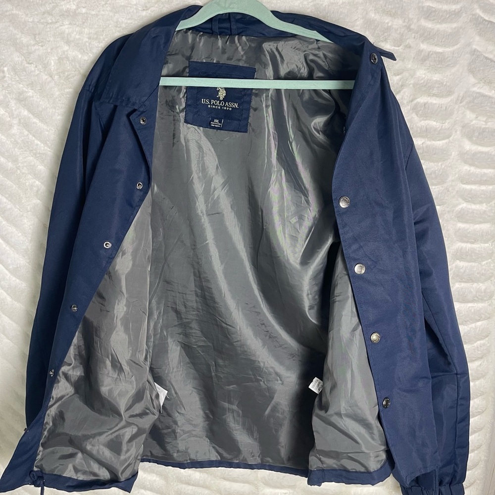 XXL US Polo Assn Ralph Lauren Coat Jacket Windbreaker Navy Lightweight AUTHENTIC - Picture 10 of 12